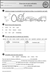 Exercices - oi et oin - Ne pas confondre - Etude des sons : 2eme Primaire - PDF à imprimer