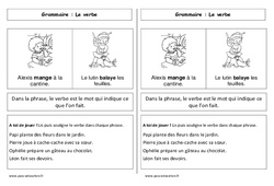 Verbe - Cours, Leçon : 1ere Primaire - PDF gratuit à imprimer