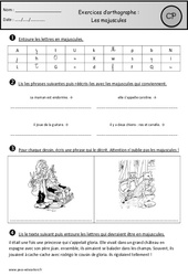 Exercices - Majuscules - Orthographe : 1ere Primaire - PDF à imprimer