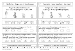 Ranger dans l'ordre décroissant - Cours, Leçon : 1ere Primaire - PDF gratuit à imprimer