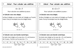 Calculer une addition - Cours, Leçon : 1ere Primaire - PDF gratuit à imprimer