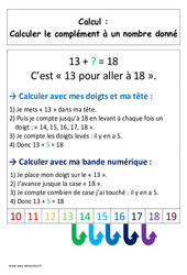 Leçon Calculer le complément - Cours, Leçon - Calcul : 1ere Primaire - PDF à imprimer