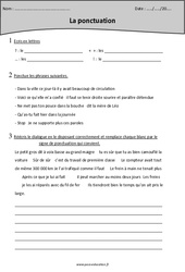 Exercices corrigés - Ponctuation - Grammaire : 5eme Primaire - PDF à imprimer