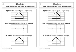 Reproduire une figure sur un quadrillage - Cours, Leçon : 1ere Primaire - PDF gratuit à imprimer