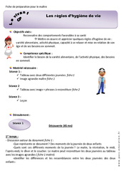 Règles d’hygiène de vie - Séquence - Fiche de préparation : 1ere Primaire - PDF à imprimer