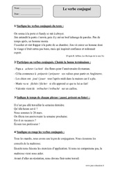Verbe conjugué - Fiche d’exercices avec correction : 5eme Primaire - PDF à imprimer