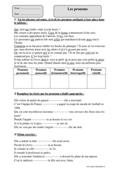Pronoms - Fiche d’exercices avec correction : 5eme Primaire - PDF à imprimer