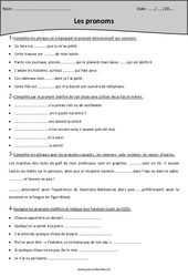 Pronoms- Fiches démonstratifs, possessifs, indéfinis - Révisions - Grammaire : 5eme Primaire - PDF à imprimer