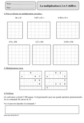 Multiplication à 2  chiffres - Révisions  : 5eme Primaire - PDF à imprimer