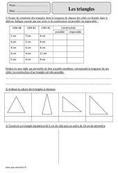 Triangles - Exercices avec correction : 5eme Primaire - PDF à imprimer