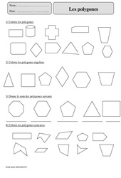 Polygones - Révisions à imprimer : 5eme Primaire