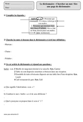 Dictionnaire - Révisions  : 4eme Primaire - PDF à imprimer
