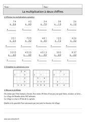 Multiplication à 2 chiffres - Révisions  : 4eme Primaire - PDF à imprimer