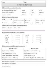 Les mesures - Exercices  : 4eme Primaire - PDF à imprimer