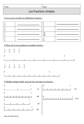Fractions simples - Exercices avec correction : 4eme Primaire - PDF à imprimer
