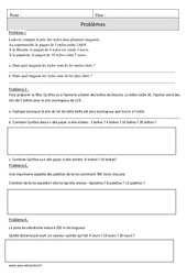Proportionnalité - Problèmes - Exercices avec correction : 4eme Primaire - PDF à imprimer