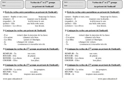 1er ème groupe - Présent - Révisions  : 3eme Primaire - PDF à imprimer