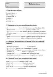 Futur simple - Exercices  : 4eme Primaire - PDF à imprimer