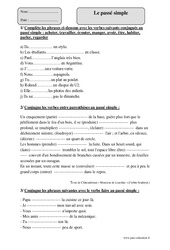 Passé simple - Exercices avec correction : 4eme Primaire - PDF à imprimer