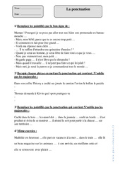 Ponctuation - Exercices  : 4eme Primaire - PDF à imprimer