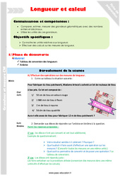 Longueur et calcul - Fiche de préparation : 5eme Primaire - PDF à imprimer