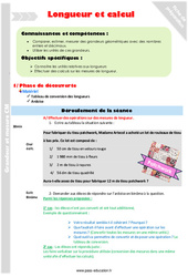 Séquence - Fiche de préparation Longueur et calcul - Séquence - Fiche de préparation : 5eme Primaire - PDF à imprimer