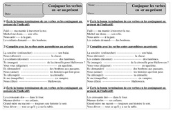 Verbes en er - Présent - Révisions avec correction : 2eme Primaire - PDF à imprimer