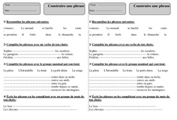 Construire une phrase - Exercices avec correction : 2eme Primaire - PDF à imprimer