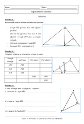 Trigonométrie - Exercices : 3eme Secondaire - PDF à imprimer