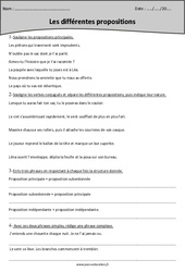 Différentes propositions - Exercices avec correction : 5eme Primaire - PDF à imprimer