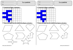 Symétrie - Exercices avec correction : 2eme Primaire - PDF à imprimer