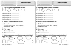 Polygones - Exercices : 2eme Primaire - PDF à imprimer
