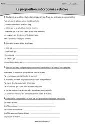 Proposition relative - Exercices avec correction : 4eme Primaire - PDF à imprimer