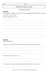 Agrandissements, réductions - Sphères - Boules - Exercices : 3eme Secondaire - PDF à imprimer