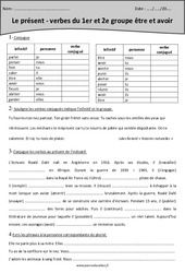 Etre et avoir - Présent - Verbes du 1er e groupe - Exercices : 4eme Primaire - PDF à imprimer