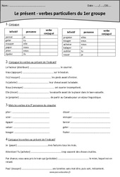 Présent - Verbes particuliers du 1er groupe - Exercices : 4eme Primaire - PDF à imprimer
