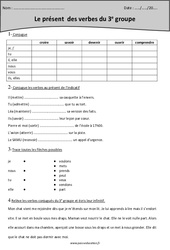Verbes du  groupe - Présent - Exercices : 4eme Primaire - PDF à imprimer