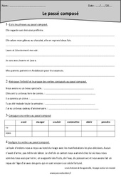 Passé composé - Fiche d'exercices : 4eme Primaire - PDF à imprimer