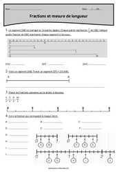 Fractions et mesure de longueur - Exercices avec correction : 4eme Primaire - PDF à imprimer