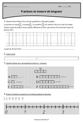 Mesures de longueurs et fractions - Révisions : 4eme Primaire - PDF à imprimer