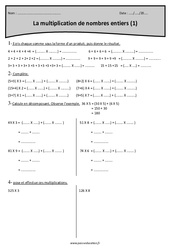 Multiplication de nombres entiers - Sens - Exercices : 4eme Primaire - PDF à imprimer