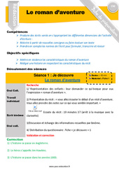Séquence - Fiche de préparation Ecrire un récit d’aventure - Production d'écrit - Séquence - Fiche de préparation : 4eme, 5eme Primaire - PDF à imprimer