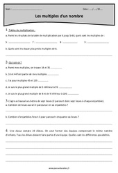 Multiples - Exercices  : 4eme Primaire - PDF à imprimer