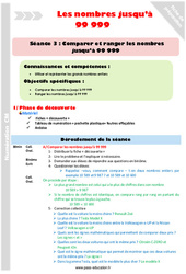 Séquence - Fiche de préparation Ranger les nombres jusqu'à 99 999 - Séquence - Fiche de préparation : 4eme Primaire - PDF à imprimer