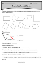 Carré, rectangle, parallélogramme et losange - Quadrilatères - Exercices  : 4eme Primaire - PDF à imprimer