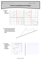 Tracer le symétrique d’une figure - Exercices  : 4eme Primaire - PDF à imprimer