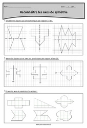 Reconnaître les axes de symétrie - Exercices  : 4eme Primaire - PDF à imprimer