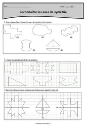 Axes de symétrie - Reconnaître - Exercices corrigés : 4eme Primaire - PDF à imprimer