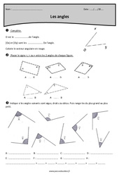 Angles - Aigus, obtus ou droits - Exercices  : 4eme Primaire - PDF à imprimer