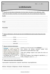 Ordre alphabétique - Dictionnaire - Exercices  : Primaire - Cycle Fondamental - PDF à imprimer